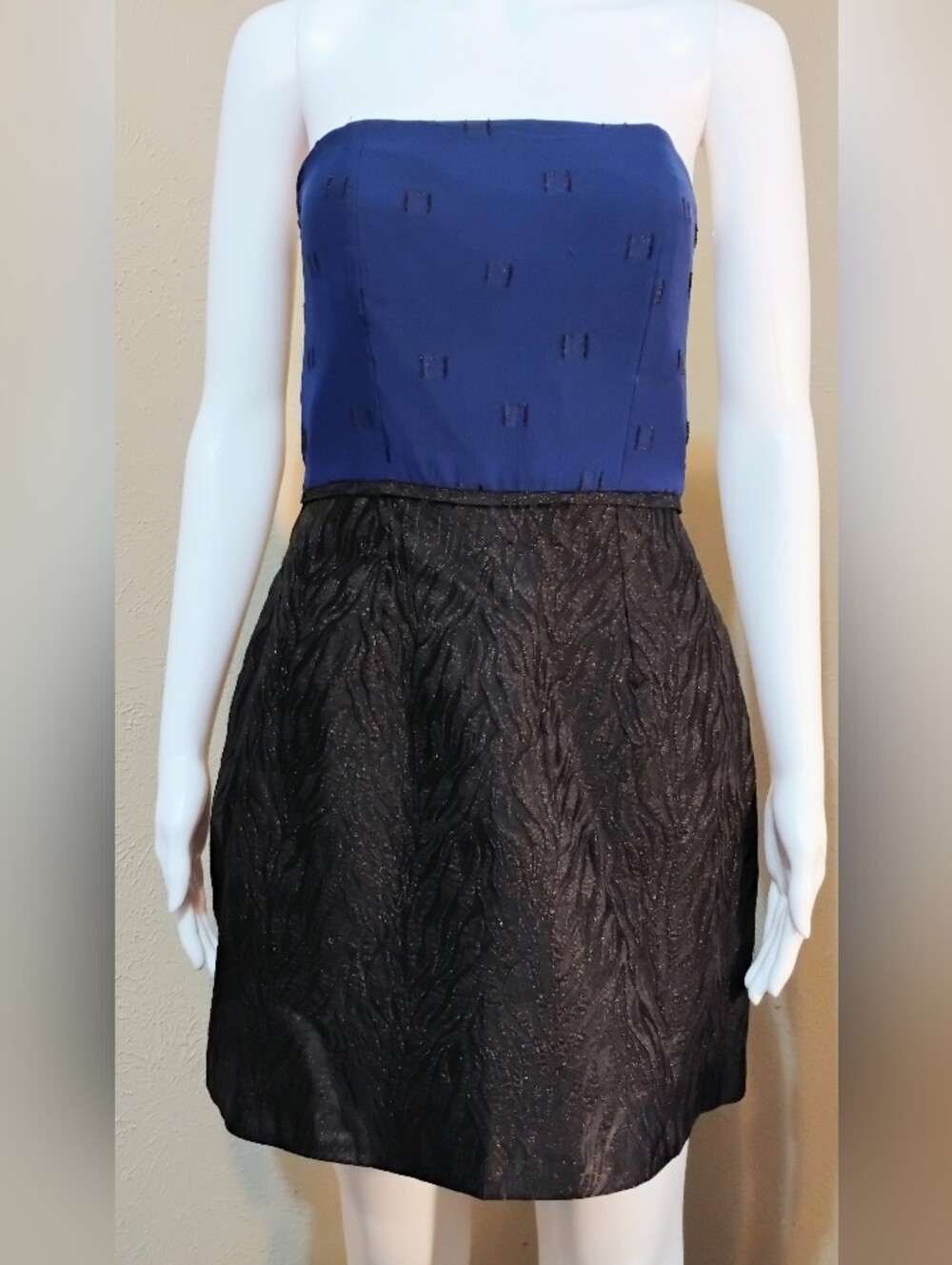 Ani Lee Strapless Two-Tone Silk Dress